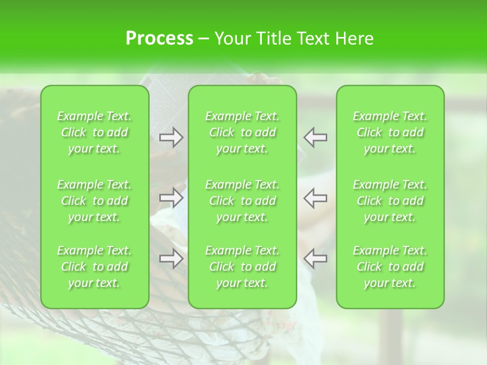 A Woman Reading A Book In A Hammock PowerPoint Template