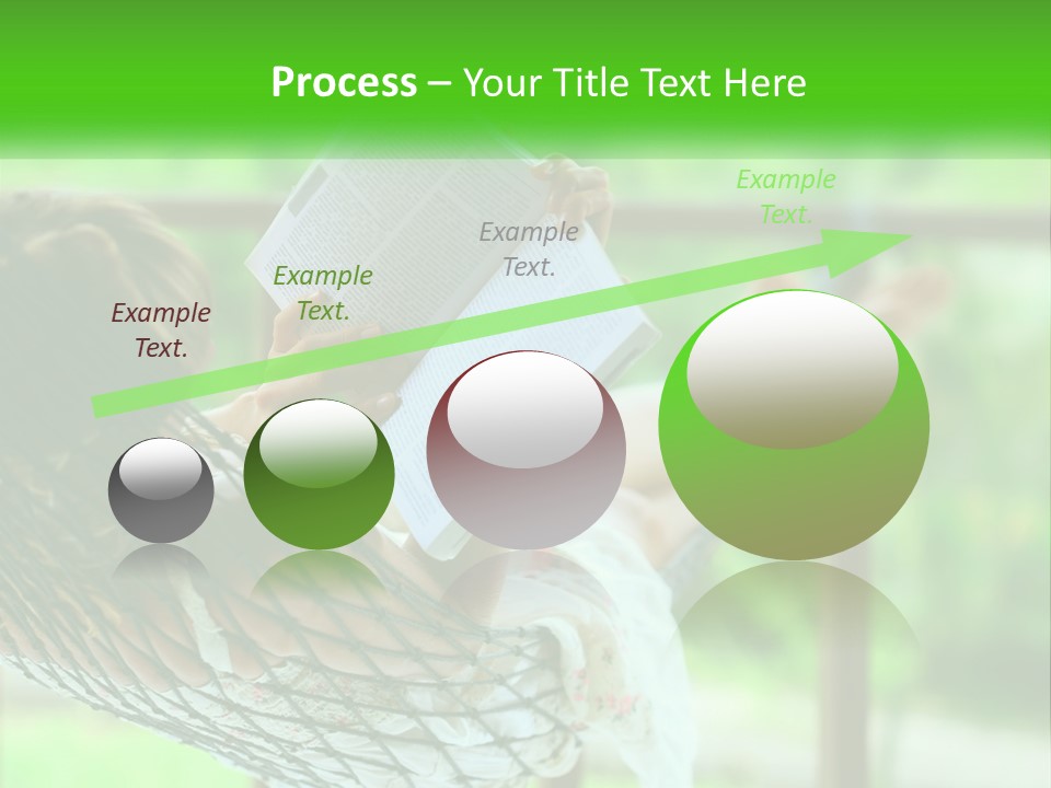 A Woman Reading A Book In A Hammock PowerPoint Template