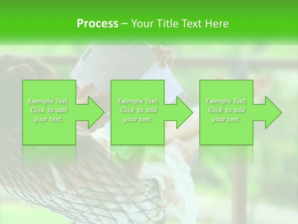 A Woman Reading A Book In A Hammock PowerPoint Template