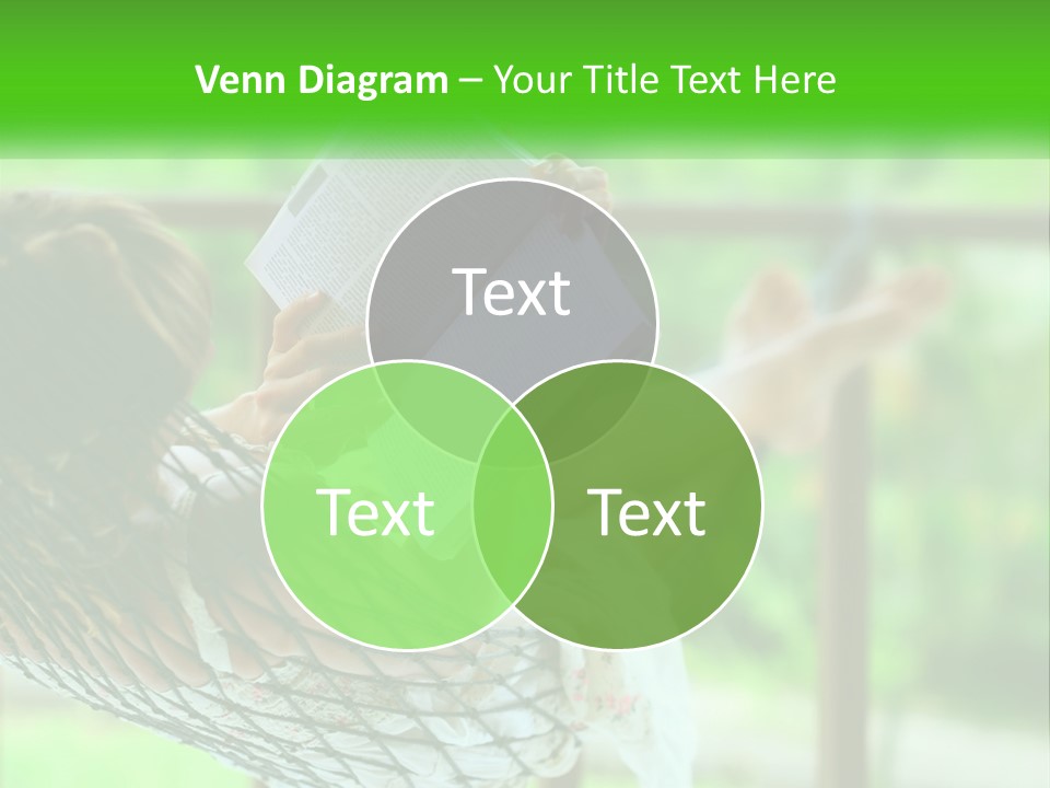 A Woman Reading A Book In A Hammock PowerPoint Template