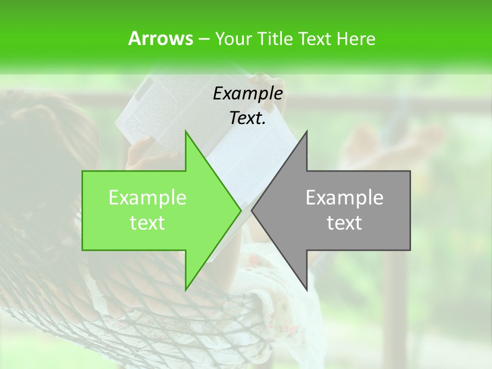 A Woman Reading A Book In A Hammock PowerPoint Template