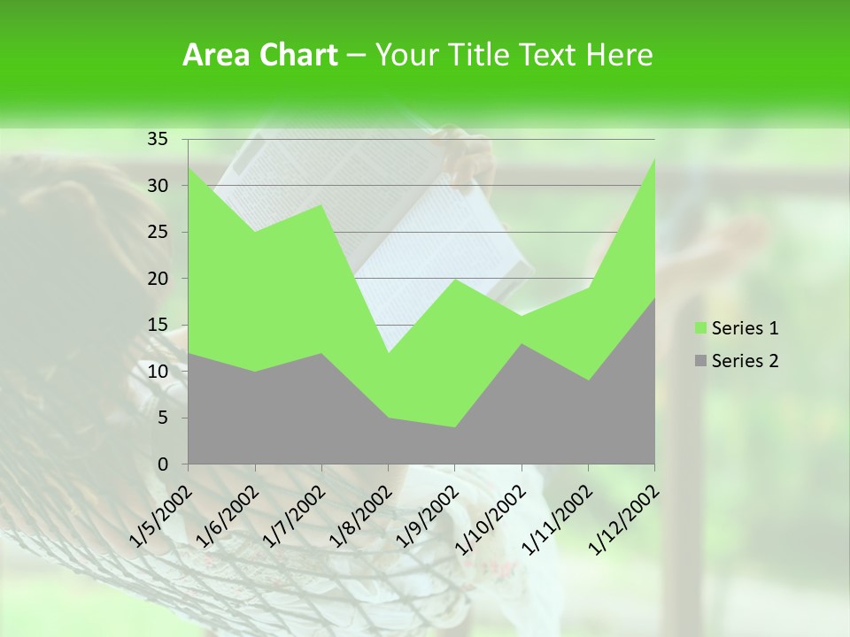 A Woman Reading A Book In A Hammock PowerPoint Template