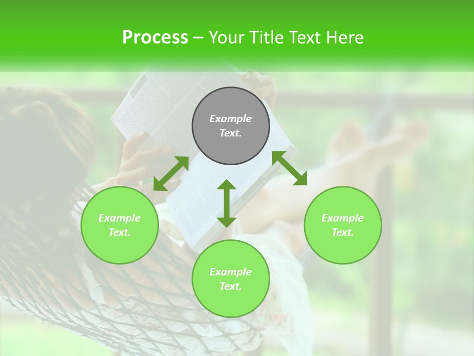 A Woman Reading A Book In A Hammock PowerPoint Template