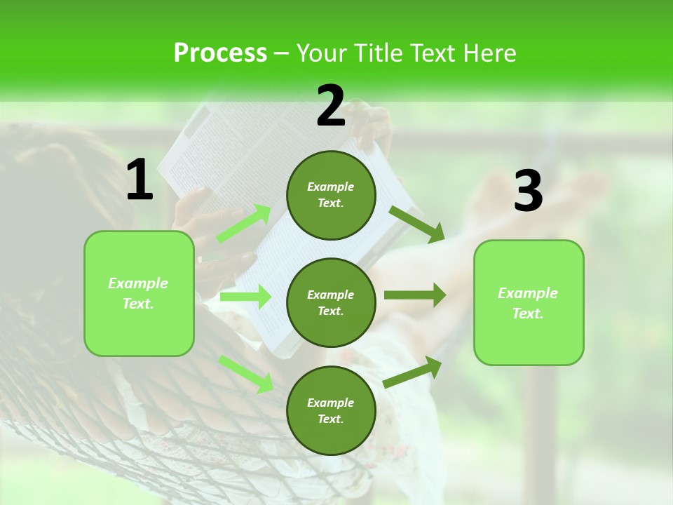 A Woman Reading A Book In A Hammock PowerPoint Template