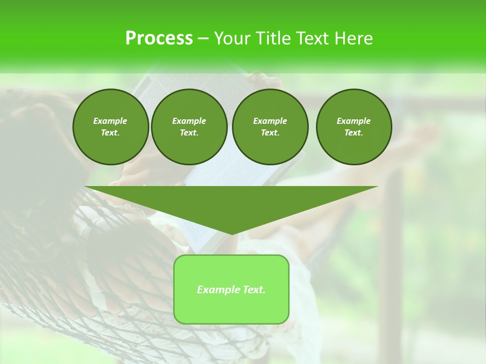 A Woman Reading A Book In A Hammock PowerPoint Template