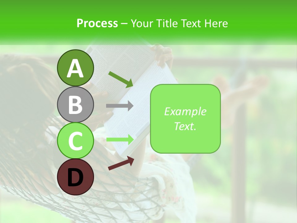A Woman Reading A Book In A Hammock PowerPoint Template