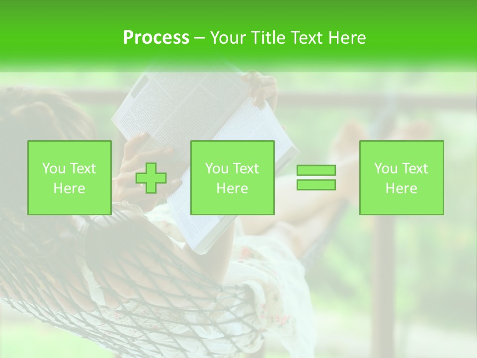 A Woman Reading A Book In A Hammock PowerPoint Template
