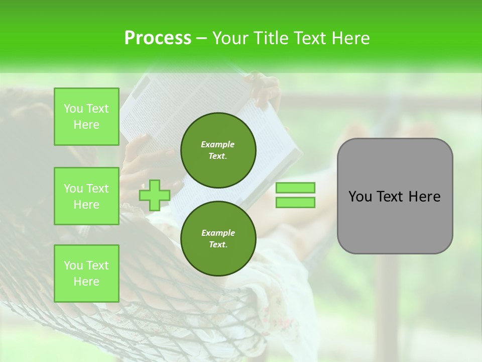 A Woman Reading A Book In A Hammock PowerPoint Template
