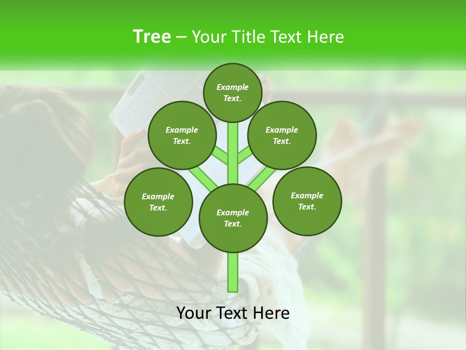 A Woman Reading A Book In A Hammock PowerPoint Template