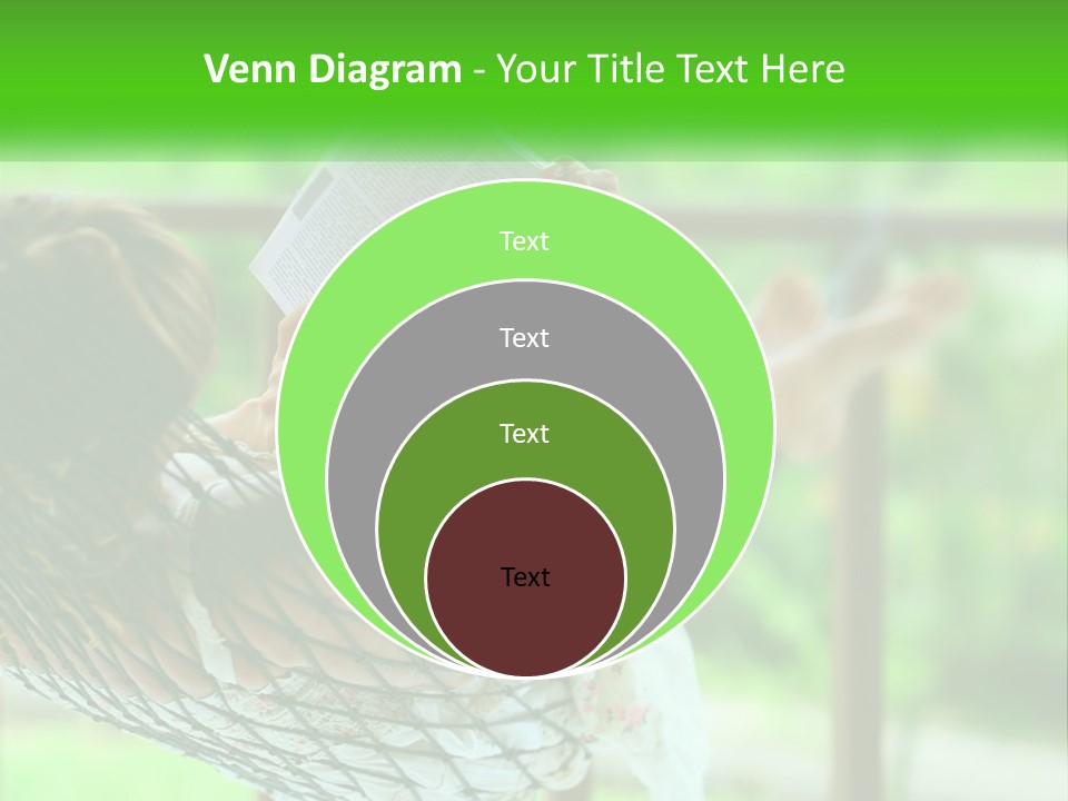A Woman Reading A Book In A Hammock PowerPoint Template