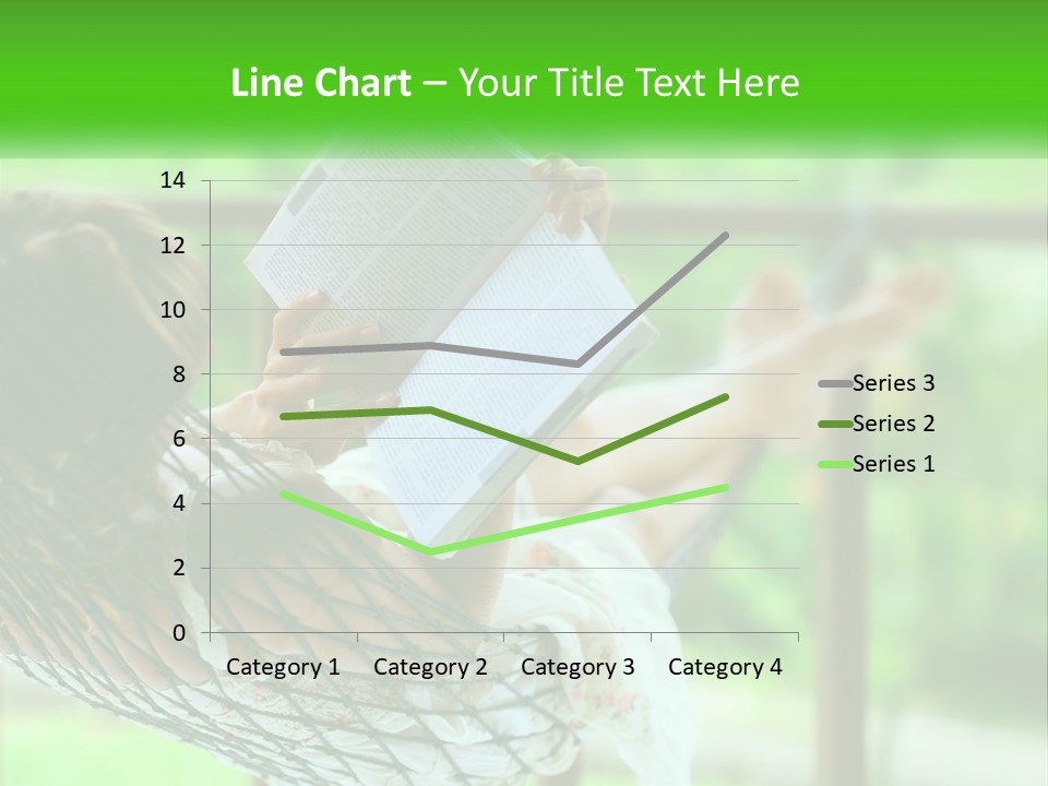 A Woman Reading A Book In A Hammock PowerPoint Template