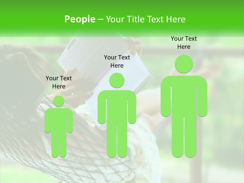 A Woman Reading A Book In A Hammock PowerPoint Template