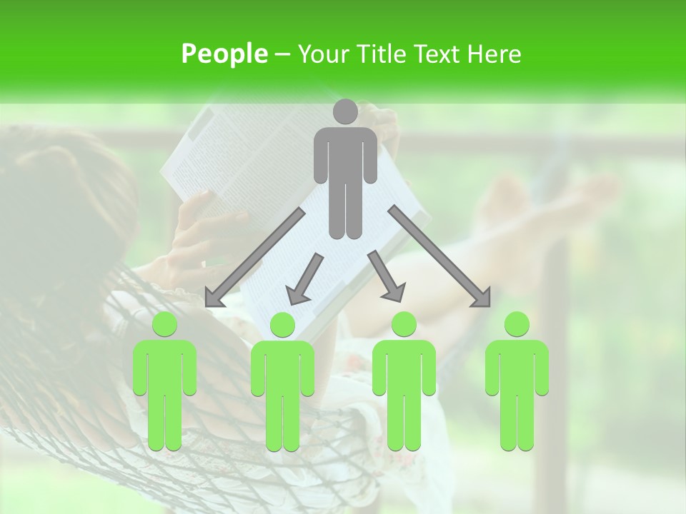 A Woman Reading A Book In A Hammock PowerPoint Template