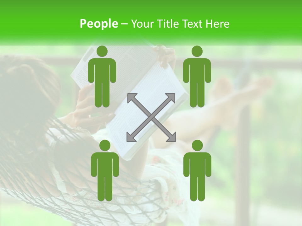A Woman Reading A Book In A Hammock PowerPoint Template