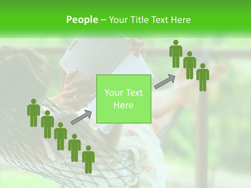 A Woman Reading A Book In A Hammock PowerPoint Template