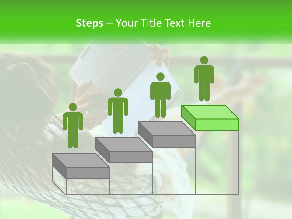 A Woman Reading A Book In A Hammock PowerPoint Template