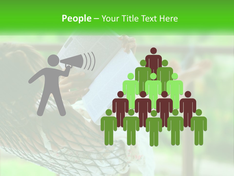 A Woman Reading A Book In A Hammock PowerPoint Template