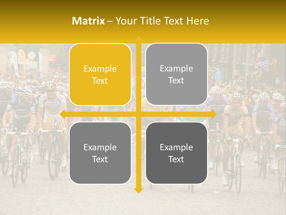 A Group Of People Riding Bikes Down A Street PowerPoint Template