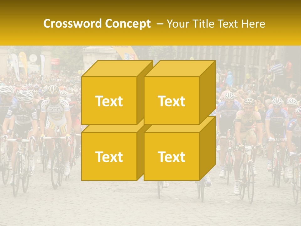 A Group Of People Riding Bikes Down A Street PowerPoint Template