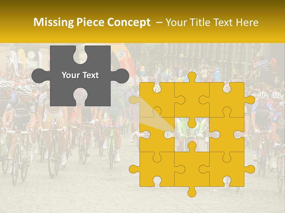 A Group Of People Riding Bikes Down A Street PowerPoint Template