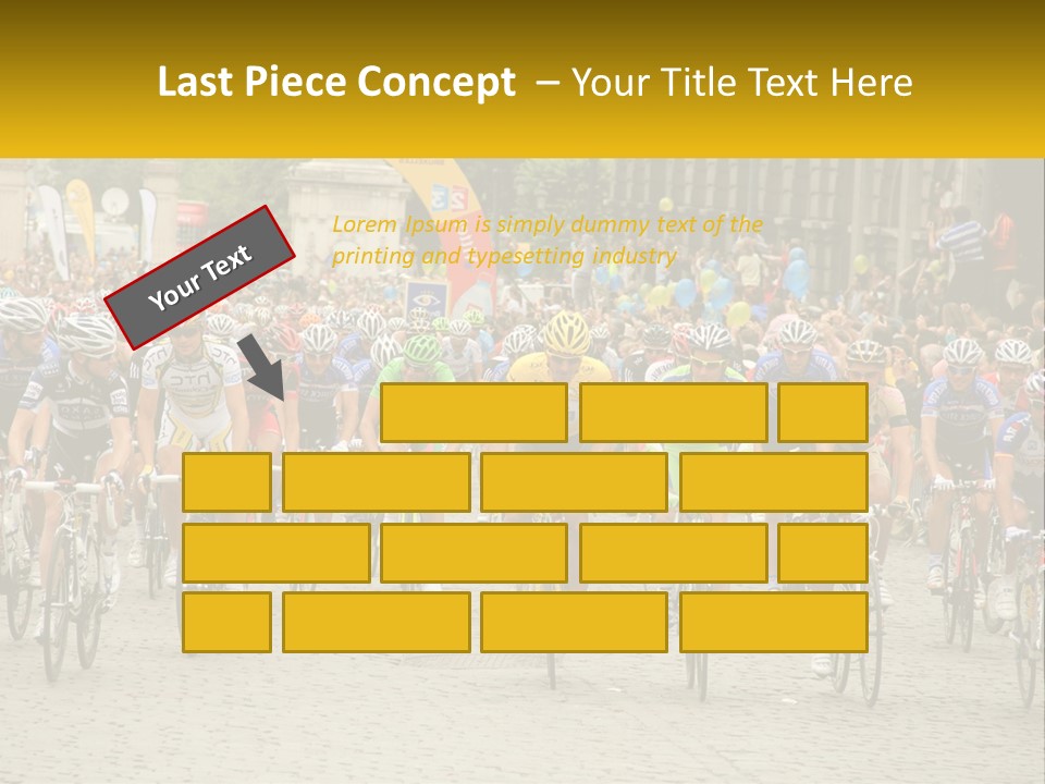 A Group Of People Riding Bikes Down A Street PowerPoint Template