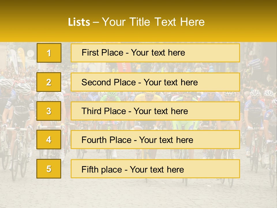 A Group Of People Riding Bikes Down A Street PowerPoint Template