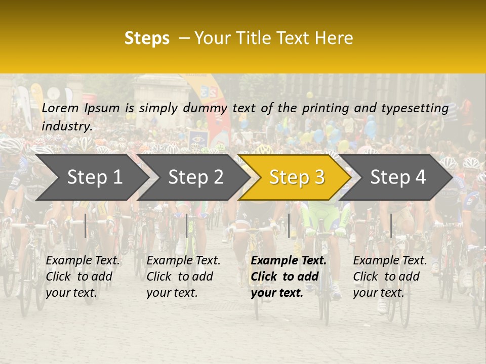 A Group Of People Riding Bikes Down A Street PowerPoint Template