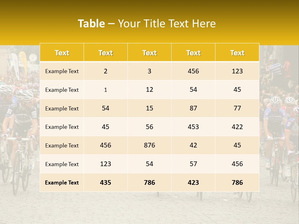 A Group Of People Riding Bikes Down A Street PowerPoint Template