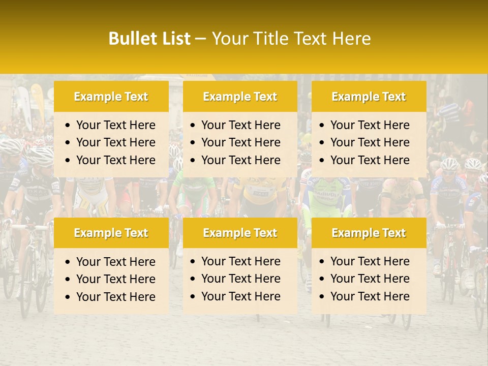 A Group Of People Riding Bikes Down A Street PowerPoint Template