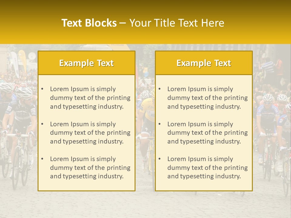 A Group Of People Riding Bikes Down A Street PowerPoint Template