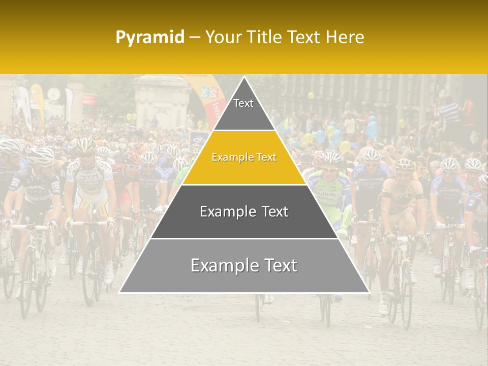 A Group Of People Riding Bikes Down A Street PowerPoint Template