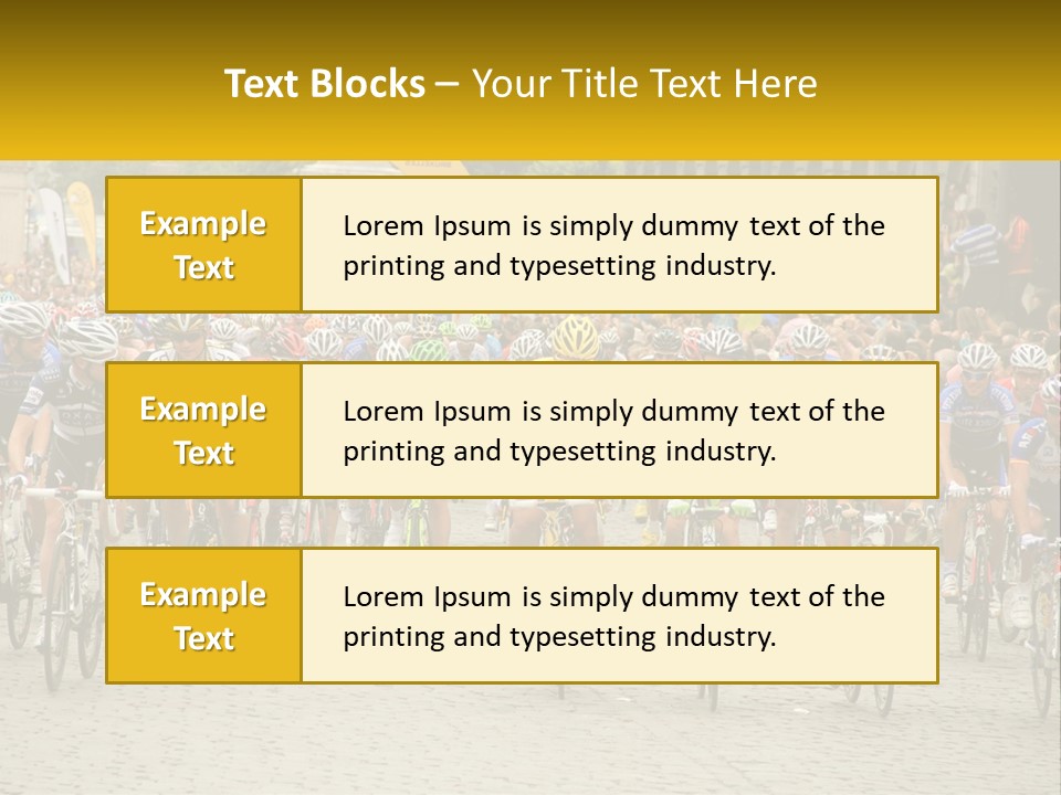 A Group Of People Riding Bikes Down A Street PowerPoint Template