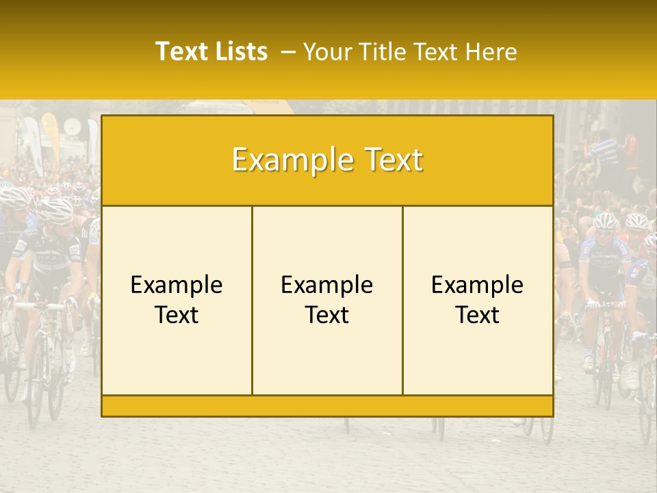 A Group Of People Riding Bikes Down A Street PowerPoint Template