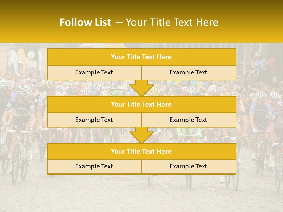 A Group Of People Riding Bikes Down A Street PowerPoint Template