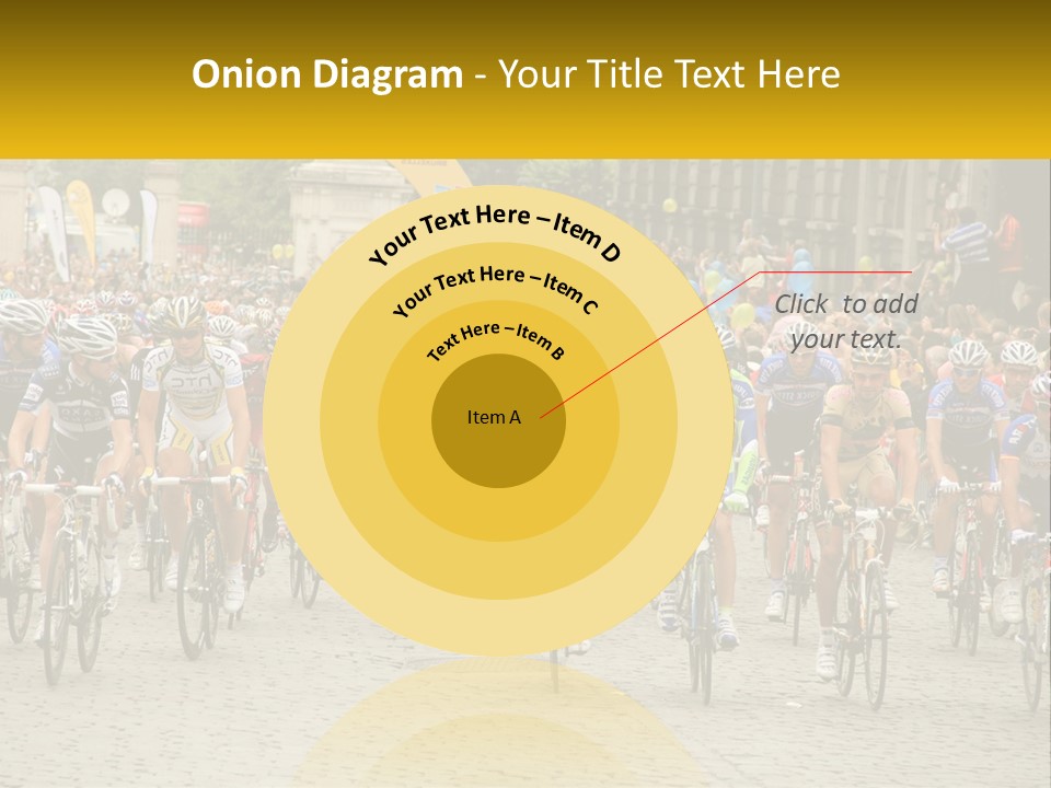 A Group Of People Riding Bikes Down A Street PowerPoint Template