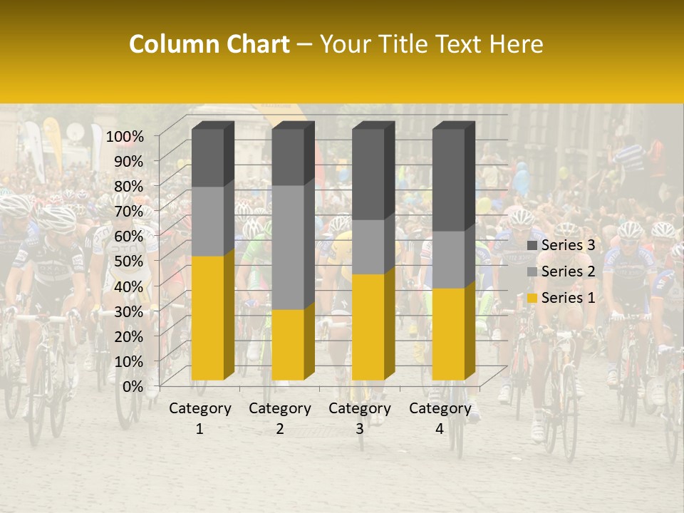 A Group Of People Riding Bikes Down A Street PowerPoint Template