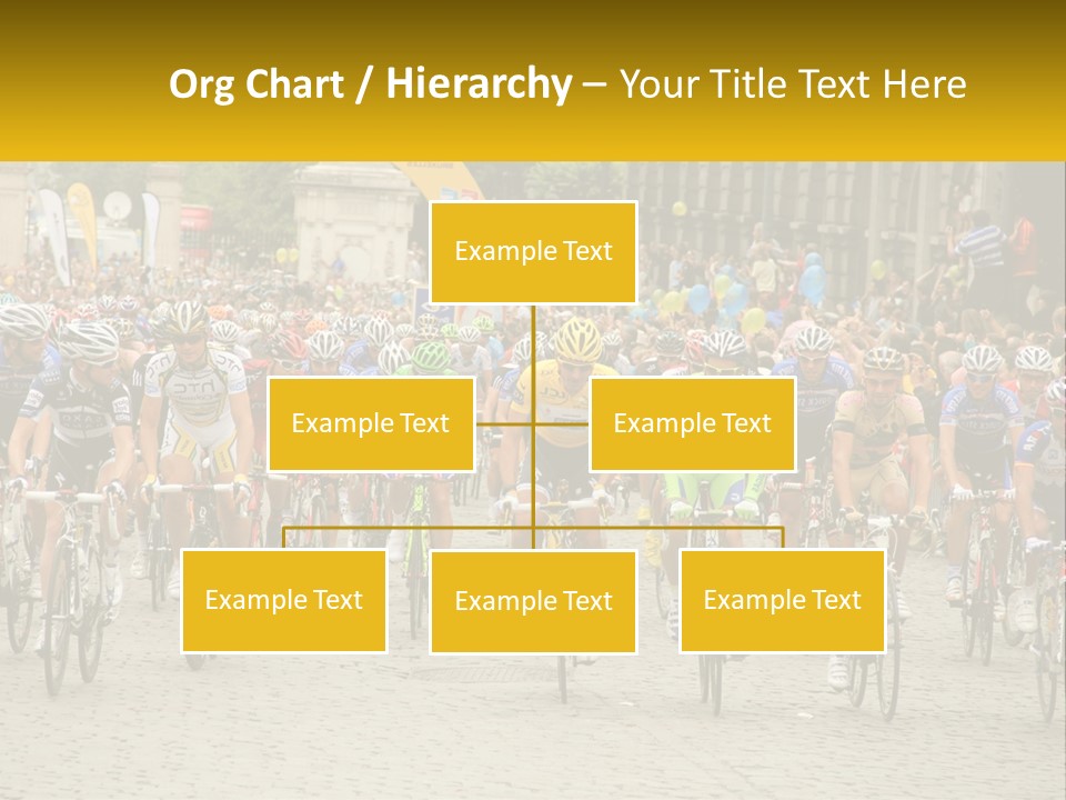 A Group Of People Riding Bikes Down A Street PowerPoint Template