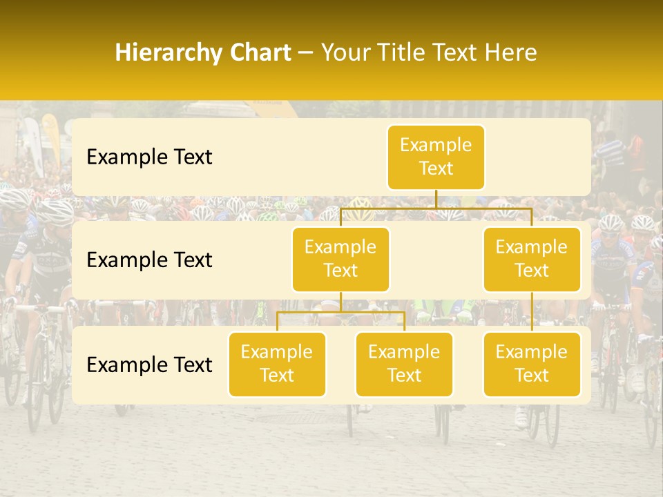 A Group Of People Riding Bikes Down A Street PowerPoint Template
