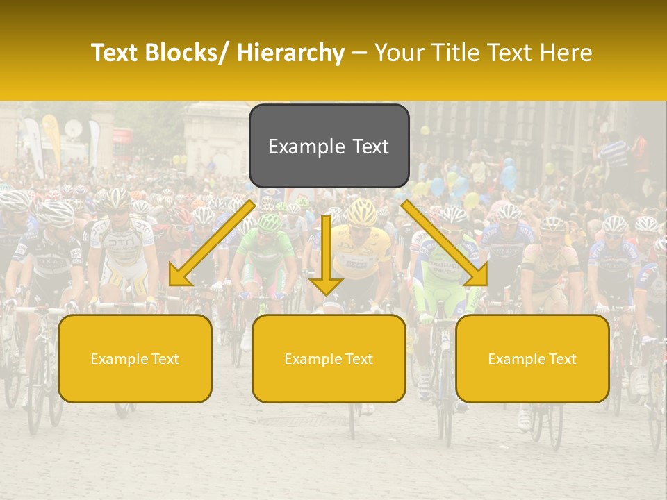 A Group Of People Riding Bikes Down A Street PowerPoint Template