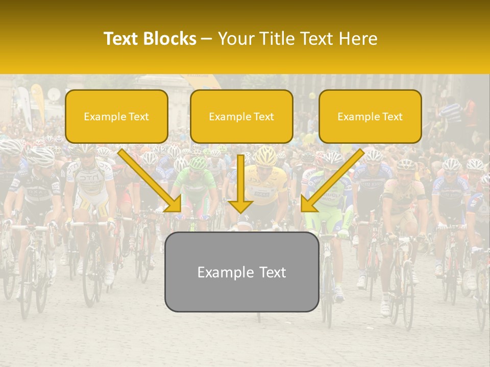 A Group Of People Riding Bikes Down A Street PowerPoint Template