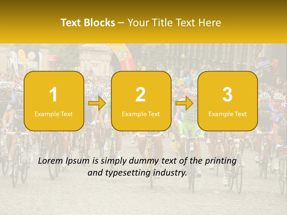 A Group Of People Riding Bikes Down A Street PowerPoint Template