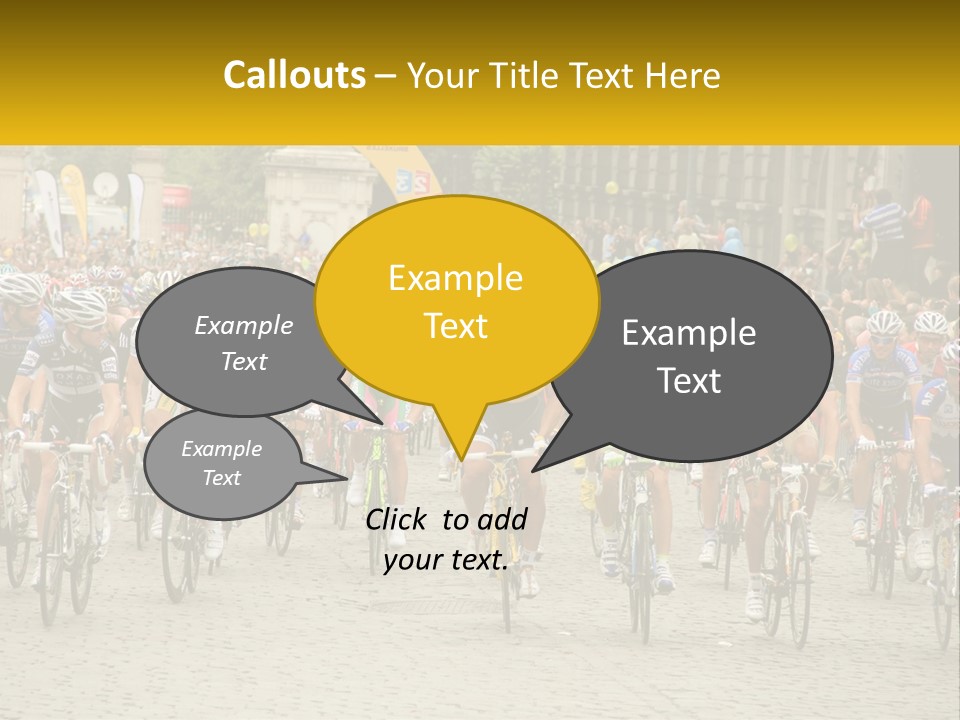 A Group Of People Riding Bikes Down A Street PowerPoint Template