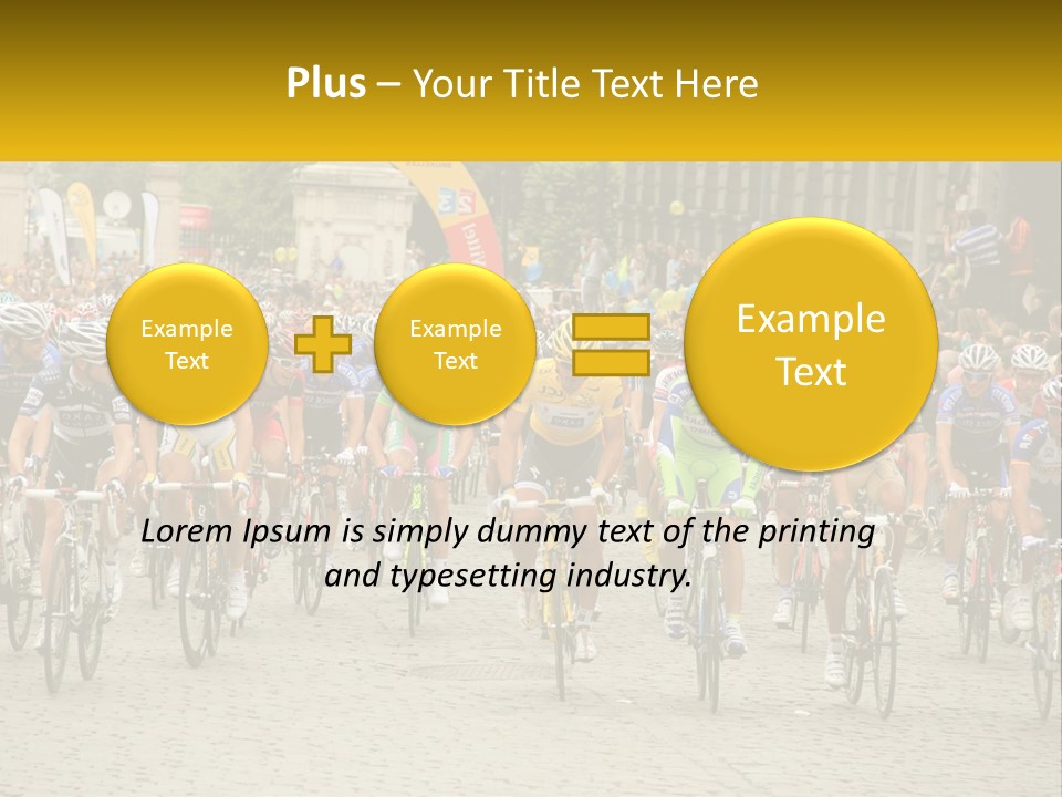 A Group Of People Riding Bikes Down A Street PowerPoint Template