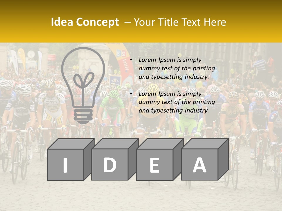 A Group Of People Riding Bikes Down A Street PowerPoint Template