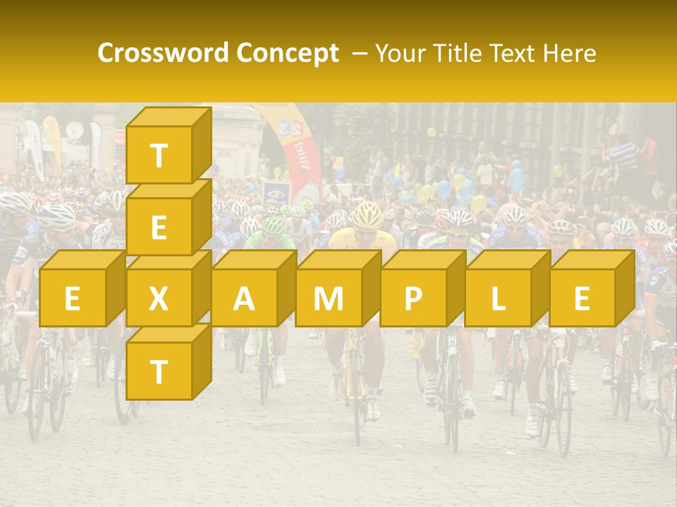 A Group Of People Riding Bikes Down A Street PowerPoint Template