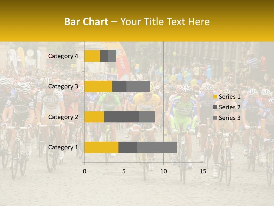 A Group Of People Riding Bikes Down A Street PowerPoint Template