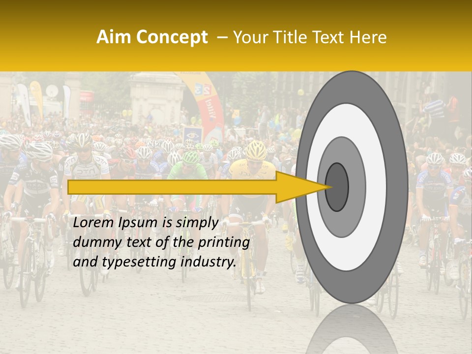 A Group Of People Riding Bikes Down A Street PowerPoint Template