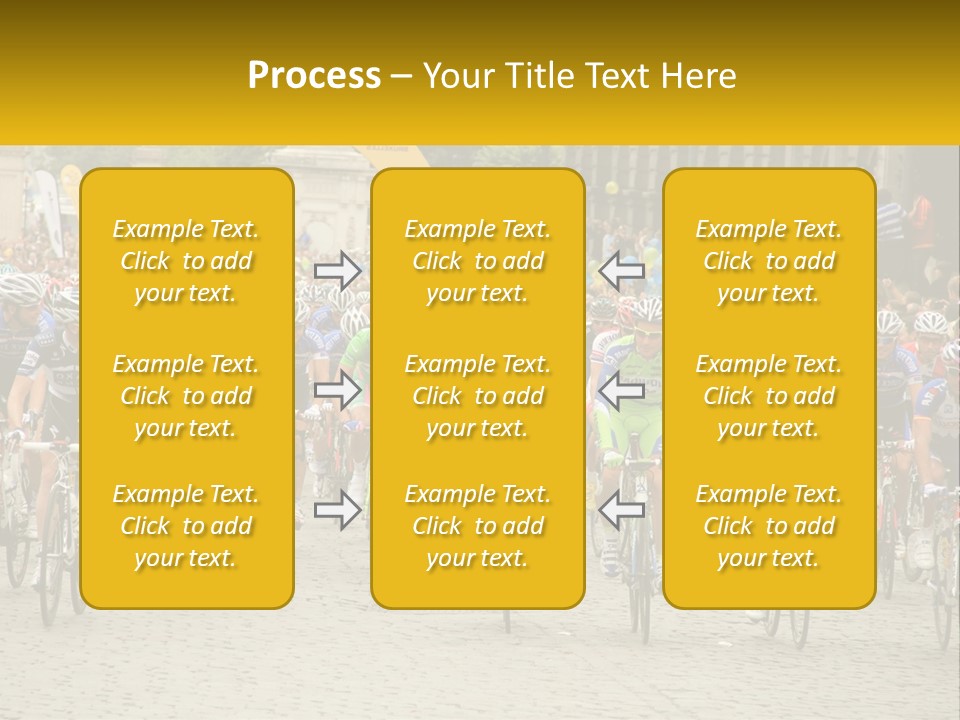 A Group Of People Riding Bikes Down A Street PowerPoint Template
