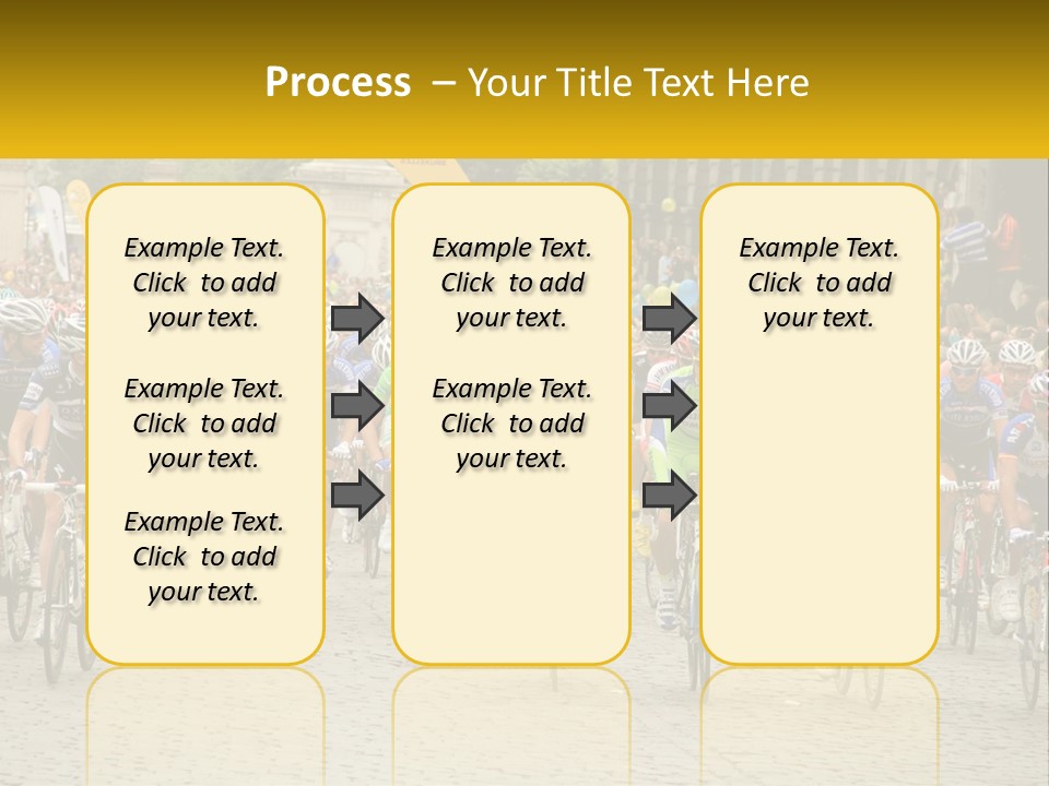 A Group Of People Riding Bikes Down A Street PowerPoint Template