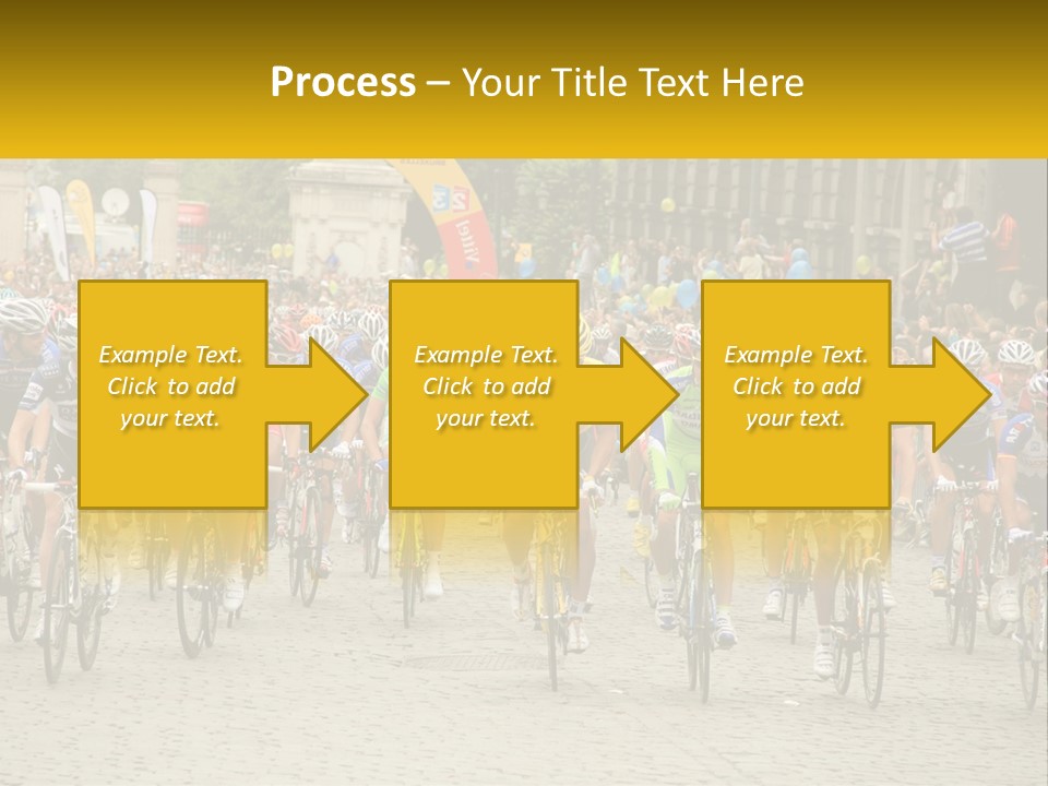 A Group Of People Riding Bikes Down A Street PowerPoint Template